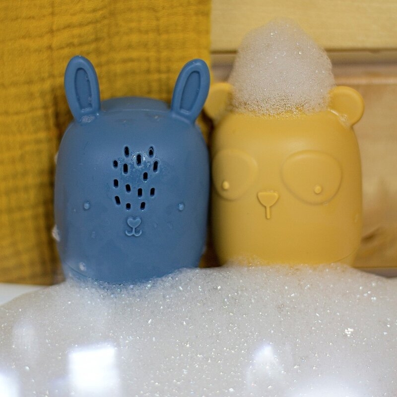 Petite&Mars - Set 4 jucarii de baie Amigos, Din silicon, Fara BPA, 6 luni+, Multicolor