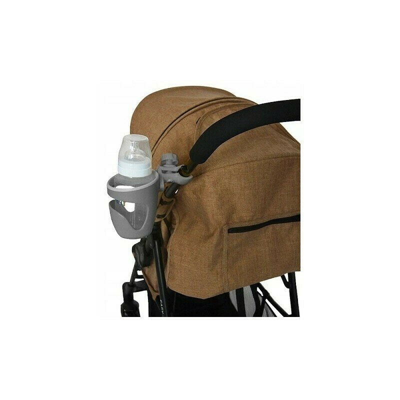 Petite&Mars - Suport universal pentru carucior/bicicleta Handy, Pentru biberon/pahar, Negru