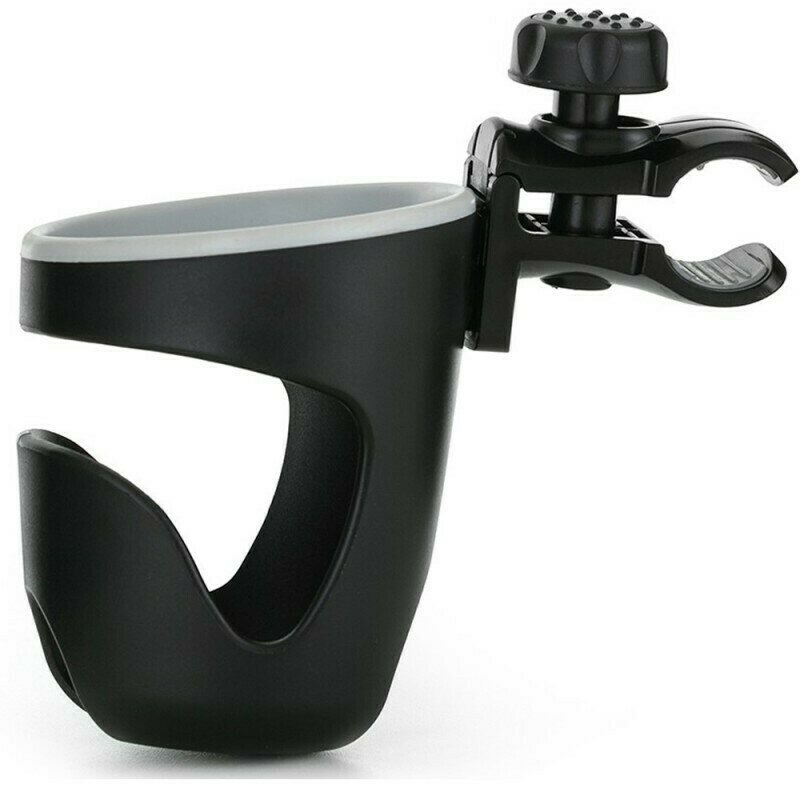 Petite&Mars - Suport universal pentru carucior/bicicleta Handy, Pentru biberon/pahar, Negru
