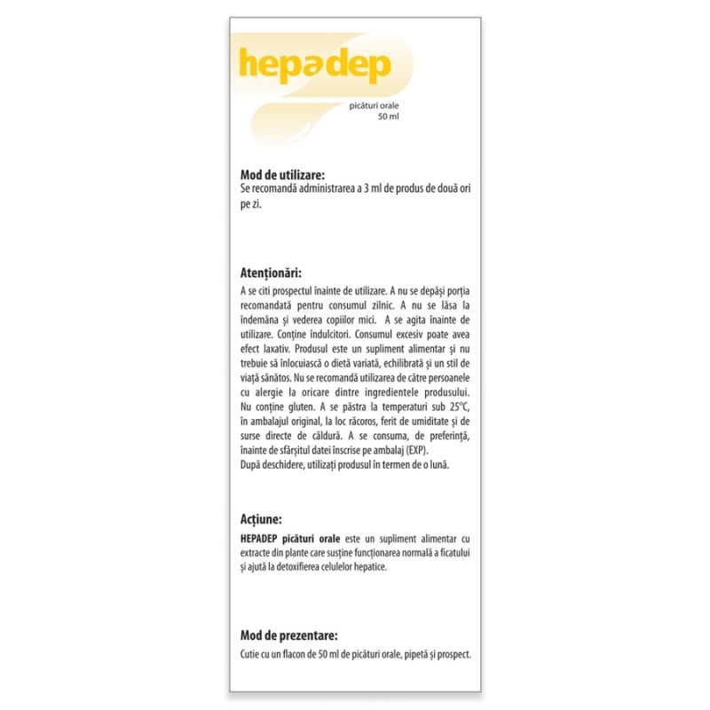 Picaturi orale Hepadep, 50 ml, Dr. Phyto