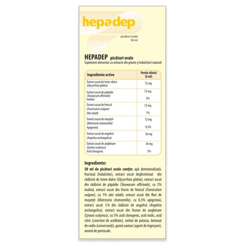Picaturi orale Hepadep, 50 ml, Dr. Phyto