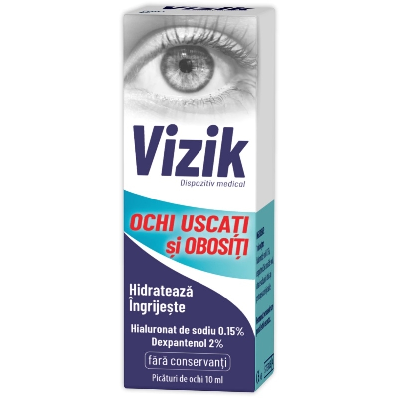 Picaturi pentru ochi uscati si obositi Vizik, 10 ml, Zdrovit Picaturi pentru ochi uscati si obositi Vizik, 10 ml, Zdrovit