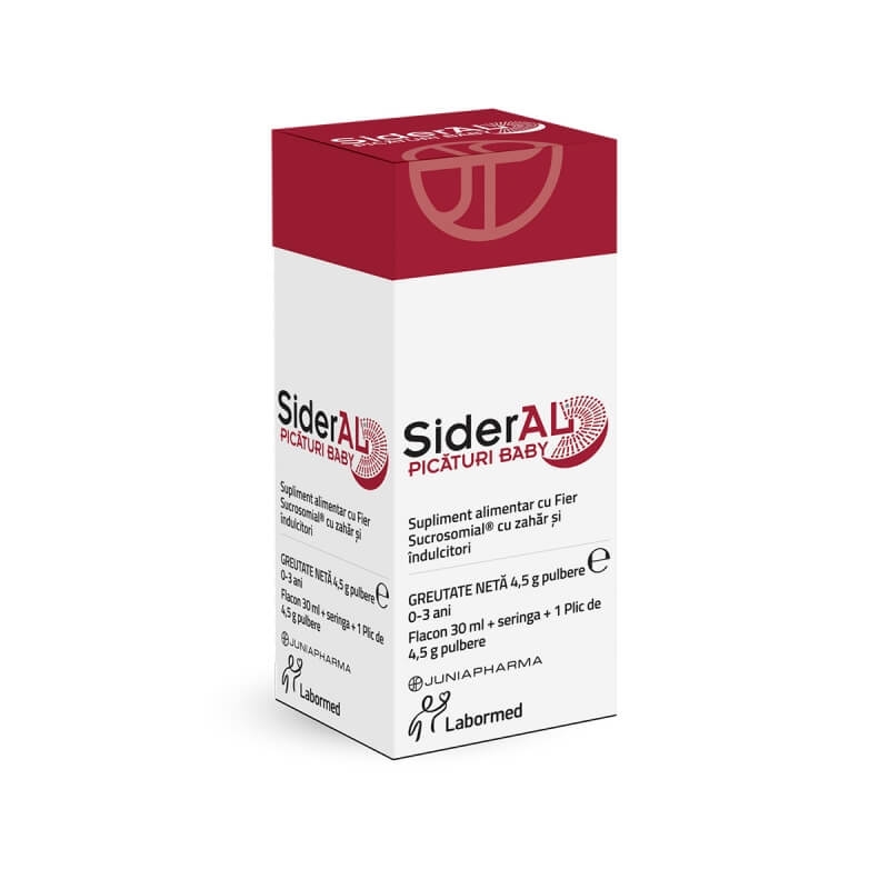 SiderAL Baby Picaturi pentru copii, flacon 30 ml + plic 4.5 g, Labormed