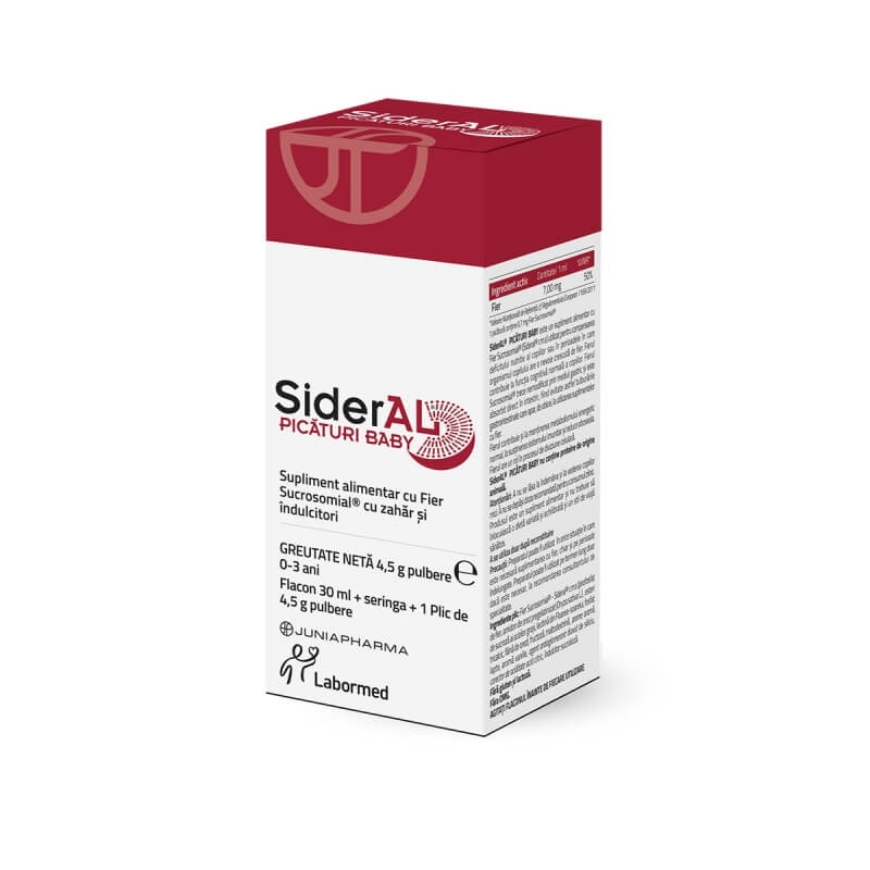 SiderAL Baby Picaturi pentru copii, flacon 30 ml + plic 4.5 g, Labormed