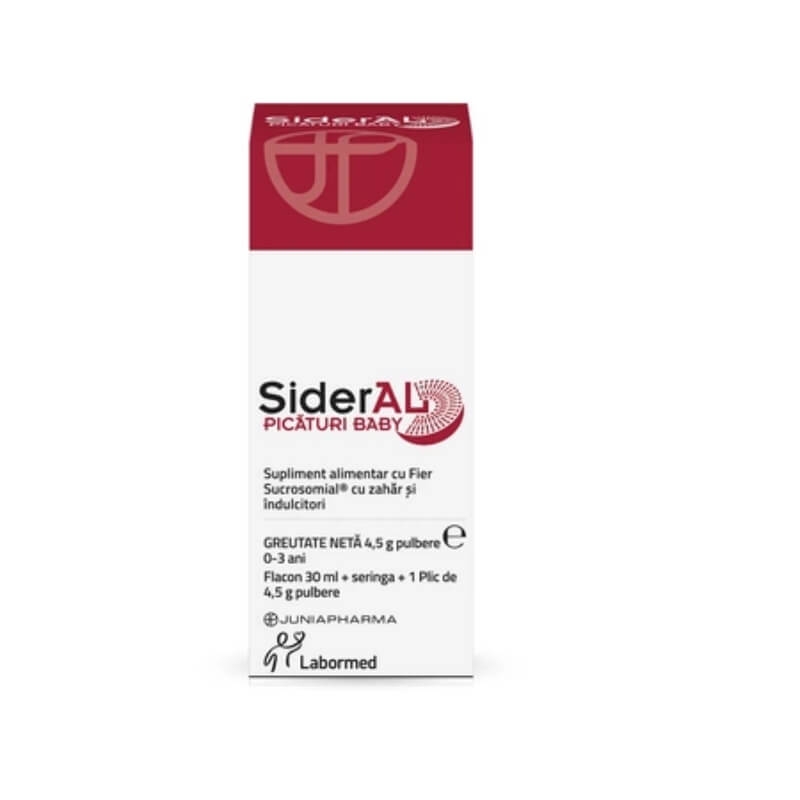 SiderAL Baby Picaturi pentru copii, flacon 30 ml + plic 4.5 g, Labormed