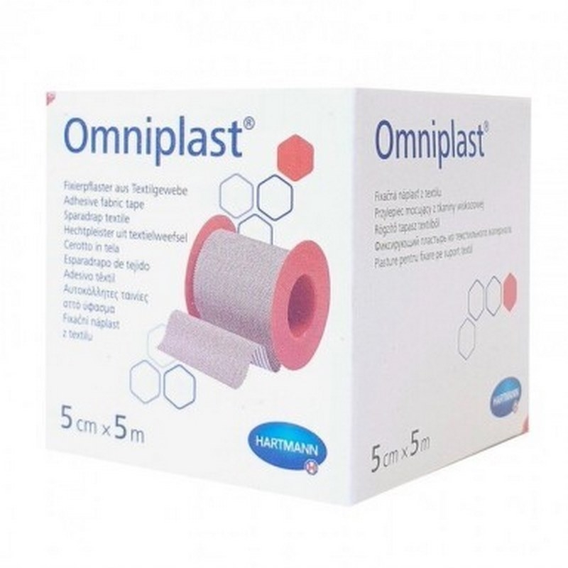 Plasture pe suport textil Omniplast, 5 cm x 5 m, 1 bucata, Hartmann