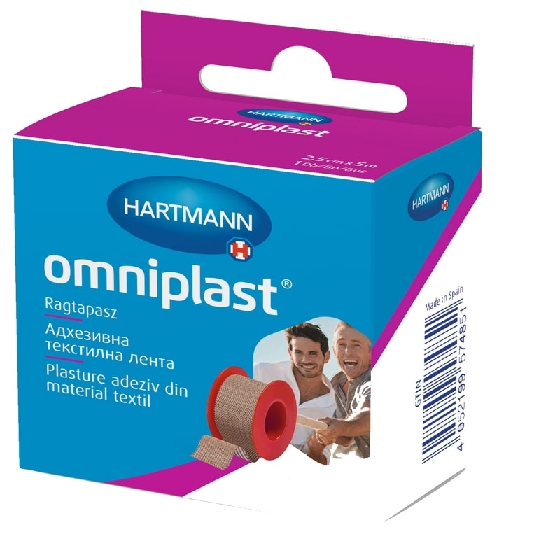 Plasture pe suport textil Omniplast, 5 cm x 5 m, 1 bucata, Hartmann