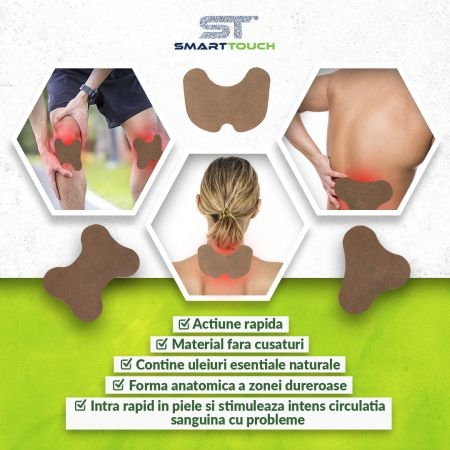 Plasturi cu pelin pentru dureri lombare, 6 bucati, Smart Touch Plasturi cu pelin pentru dureri lombare, 6 bucati, Smart Touch