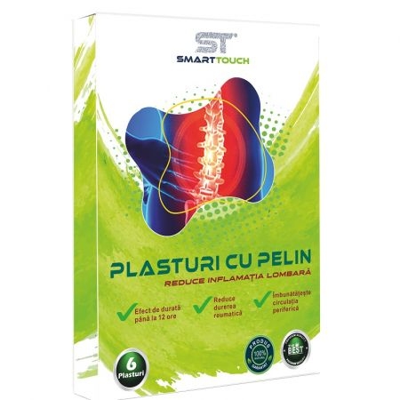 Plasturi cu pelin pentru dureri lombare, 6 bucati, Smart Touch Plasturi cu pelin pentru dureri lombare, 6 bucati, Smart Touch