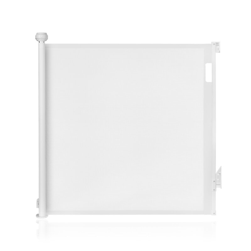 Poarta de siguranta, Lionelo, Thea, Textila, Ofera vizibilitate, Retractabila, Mecanism dublu de blocare, Montaj universal, 80x140 cm, Conform cu standardul european de securitate EN1930, Alb
