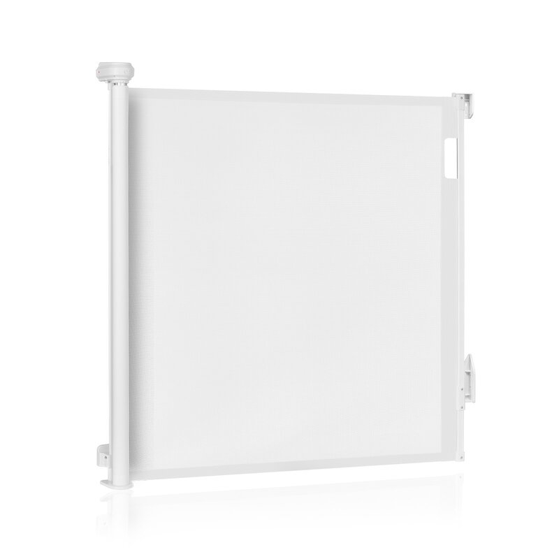 Poarta de siguranta, Lionelo, Thea, Textila, Ofera vizibilitate, Retractabila, Mecanism dublu de blocare, Montaj universal, 80x140 cm, Conform cu standardul european de securitate EN1930, Alb