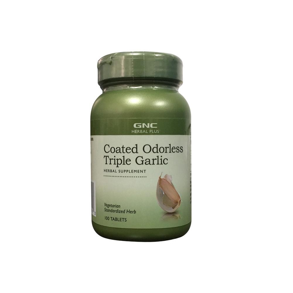 Usturoi cu invelis inodor Herbal Plus, 100 tablete, GNC