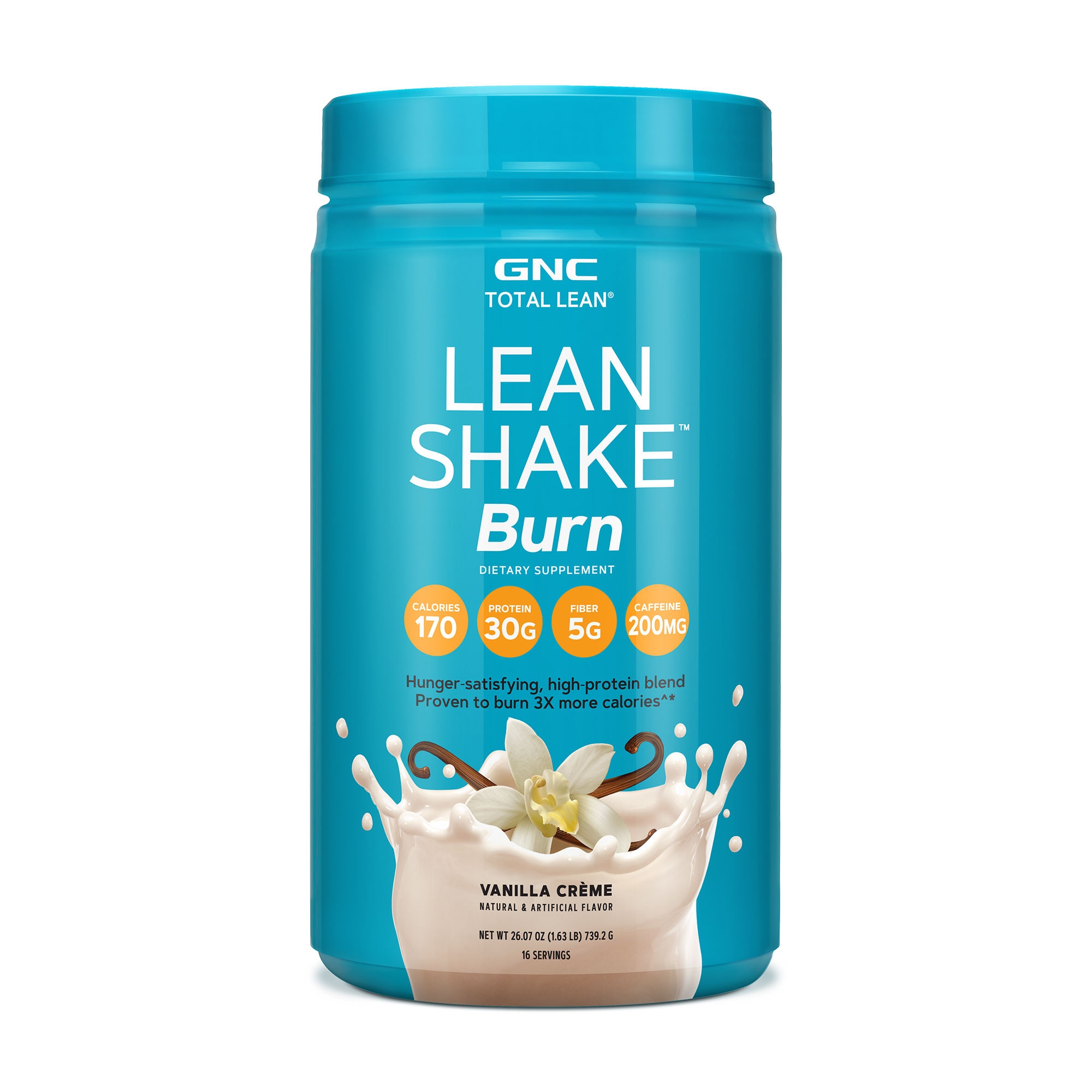 Shake proteic cu amestec termogenic cu aroma de vanilie Total Lean, 739.2 g, GNC