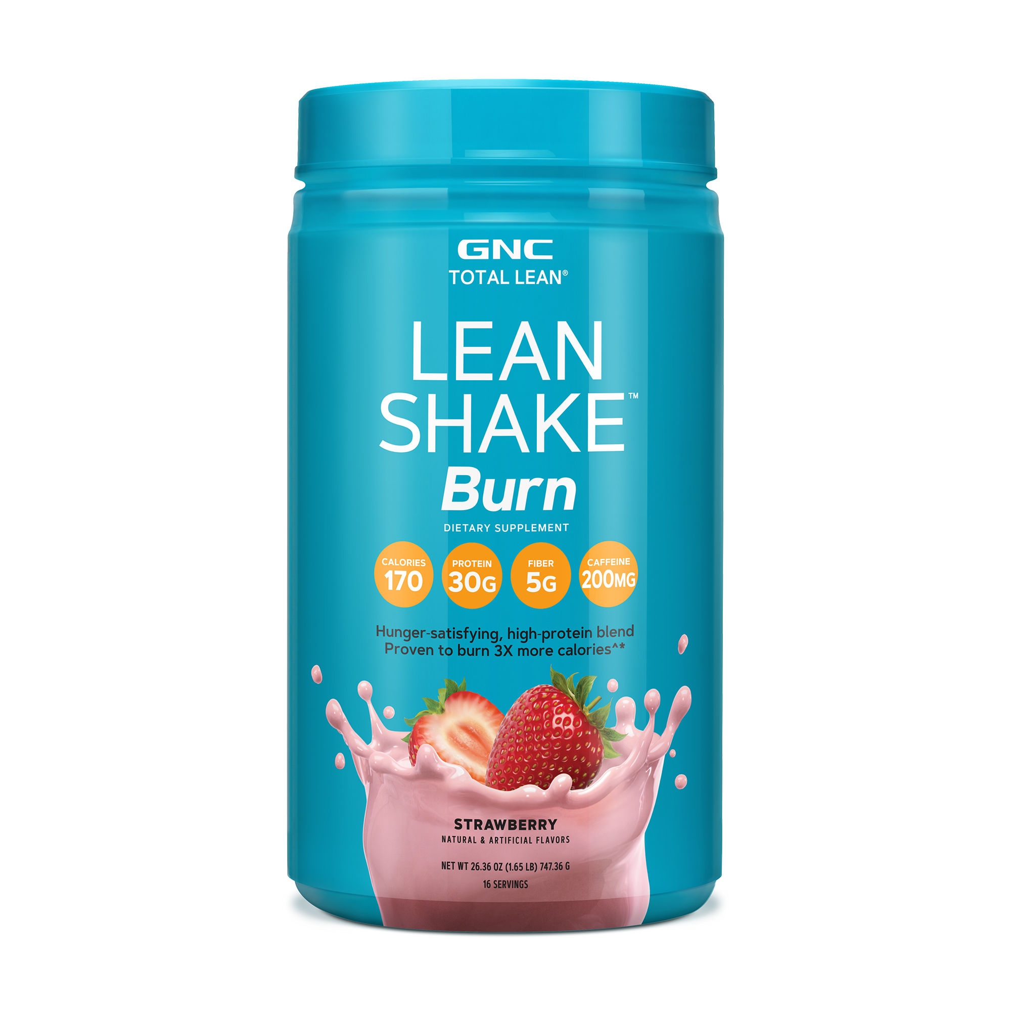 Shake proteic cu amestec termogenic cu aroma de capsuni Total Lean, 747.36 g GNC