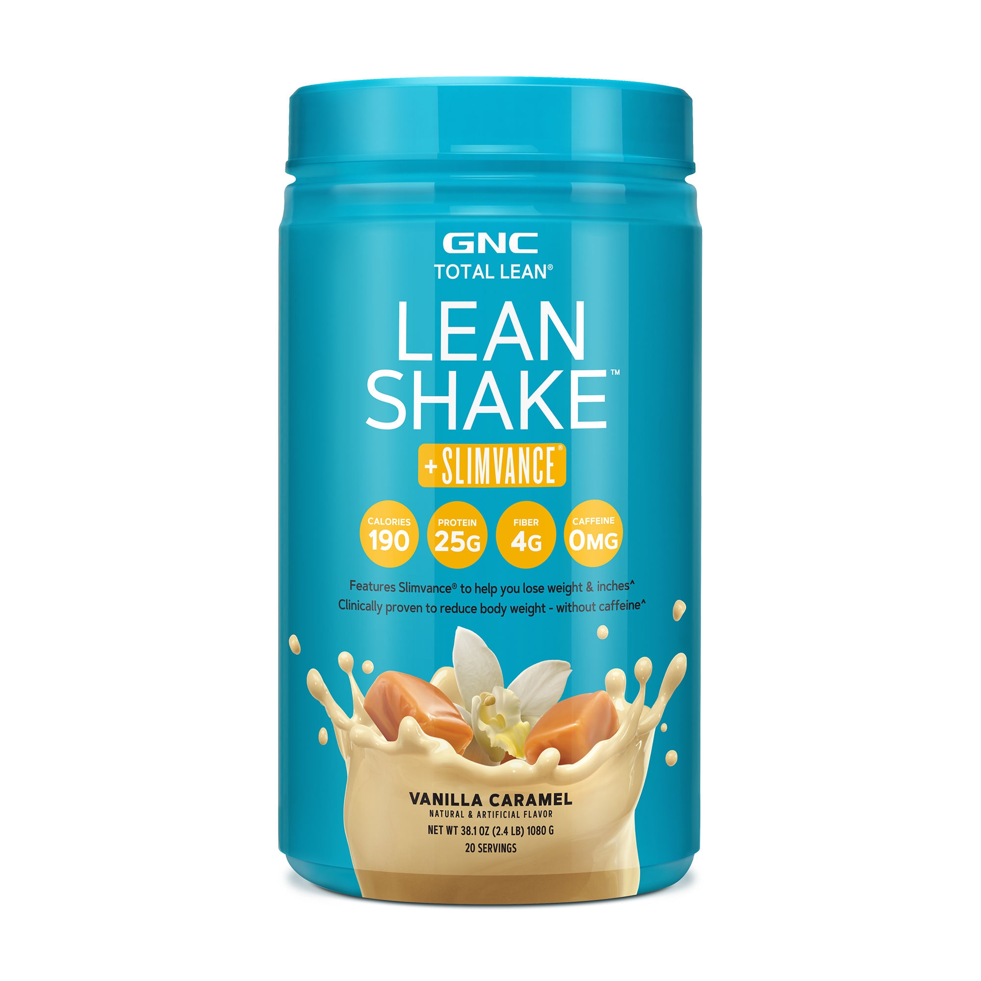 Shake proteic cu Slimvance cu aroma de vanilie si caramel Total Lean, 1080 g, GNC