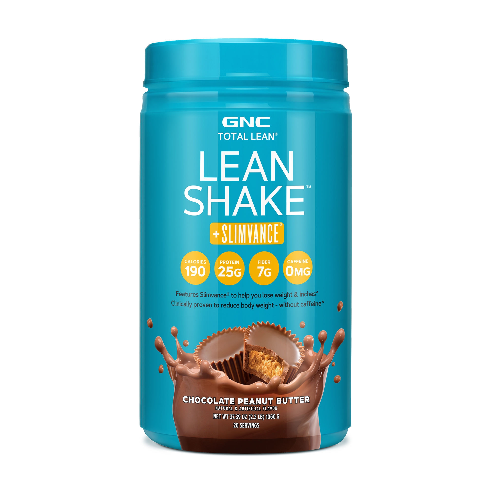 Shake proteic cu Slimvance cu aroma de ciocolata si unt de arahide Total Lean, 1060 g, GNC