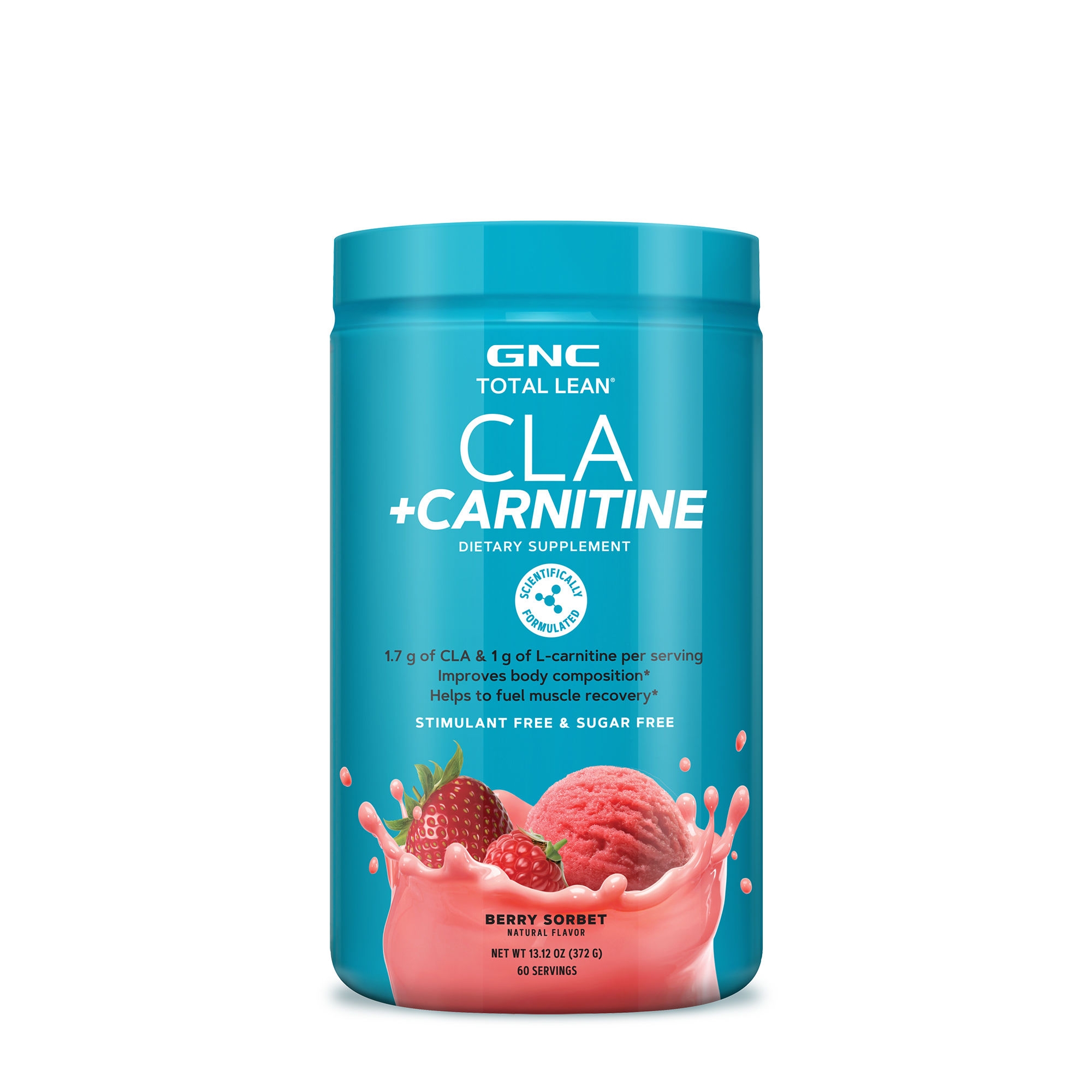 CLA acid linoleic conjugat si carnitina cu aroma de serbet de fructe de padure Total Lean, 372 g, GNC