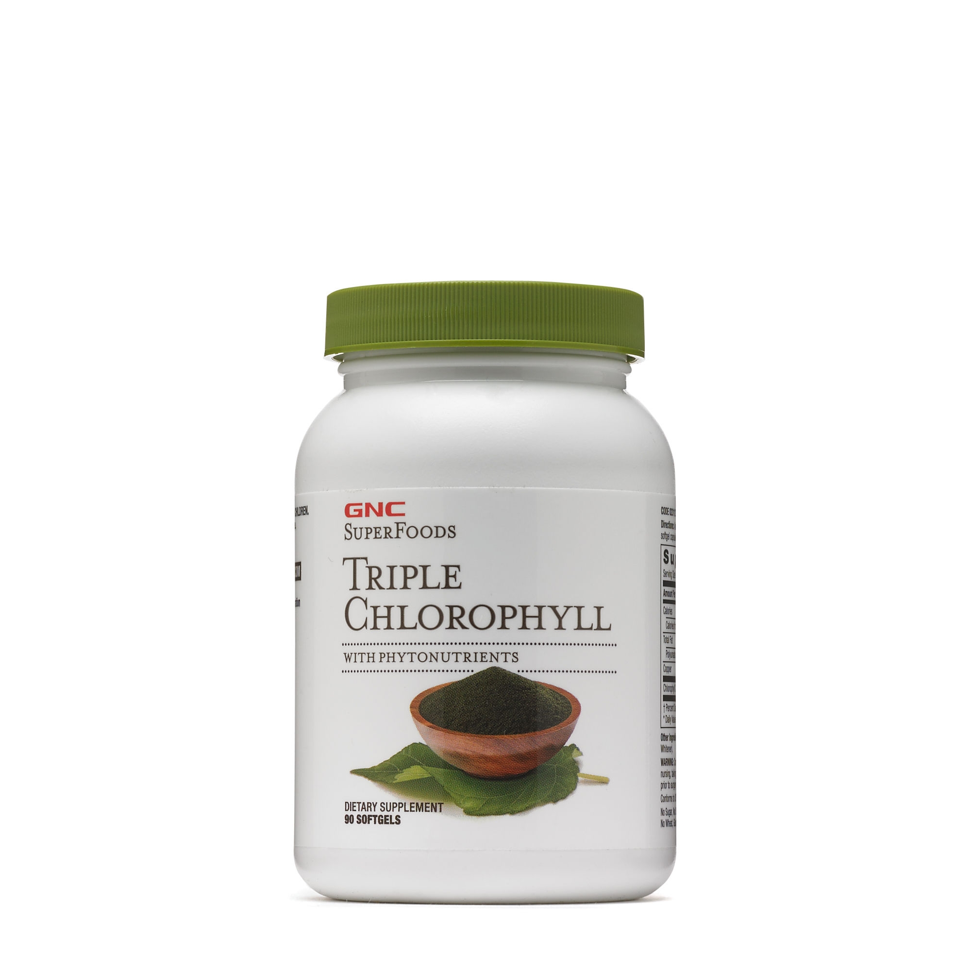 Clorofila tripla cu fitonutrienti SuperFoods, 90 capsule, GNC