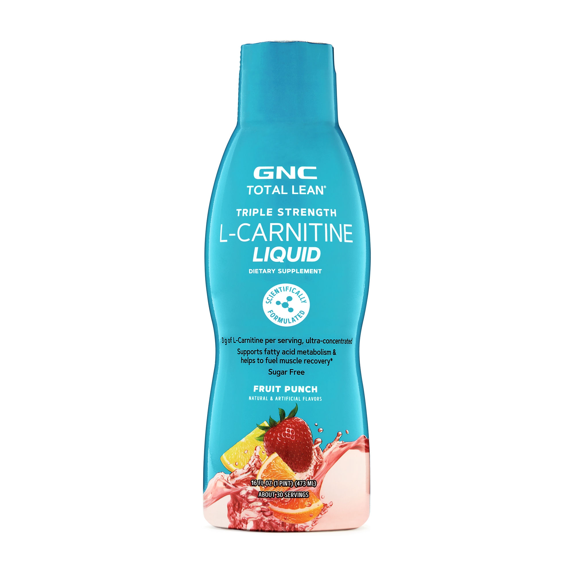 L-carnitina lichida, cu aroma de punch de fructe Total Lean Triple Strength, 473 ml, GNC