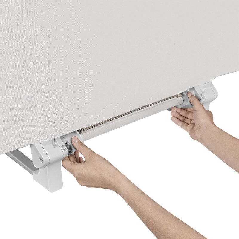 Protectie laterala pat, Lionelo, Lora, Pliabila, Sistem de blocare StandSafe, Geanta de transport inclusa, 105 x 45 cm, Bej