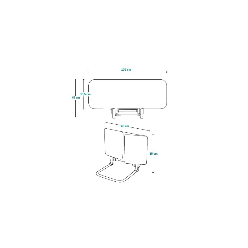 Protectie laterala pat, Lionelo, Lora, Pliabila, Sistem de blocare StandSafe, Geanta de transport inclusa, 105 x 45 cm, Bej