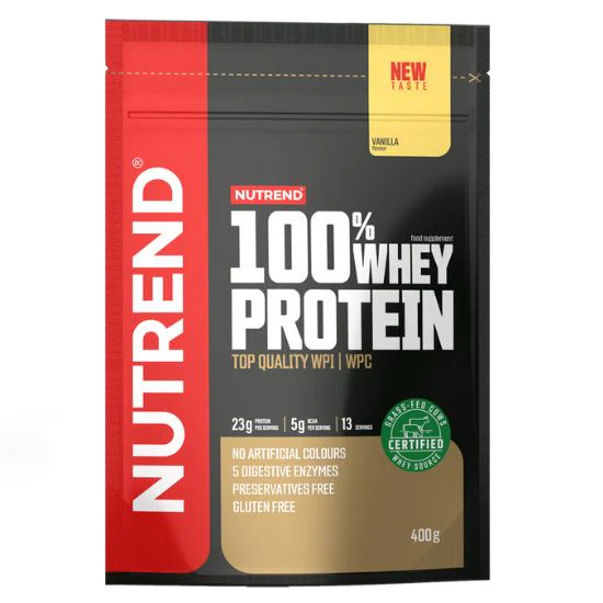 Proteine din zer cu aroma de vanilie 100% Whey Protein, 400 g, Nutrend