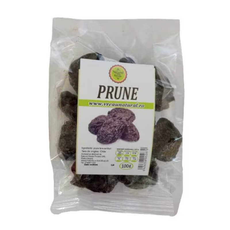 Prune fara samburi, 100 g, Natural Seeds