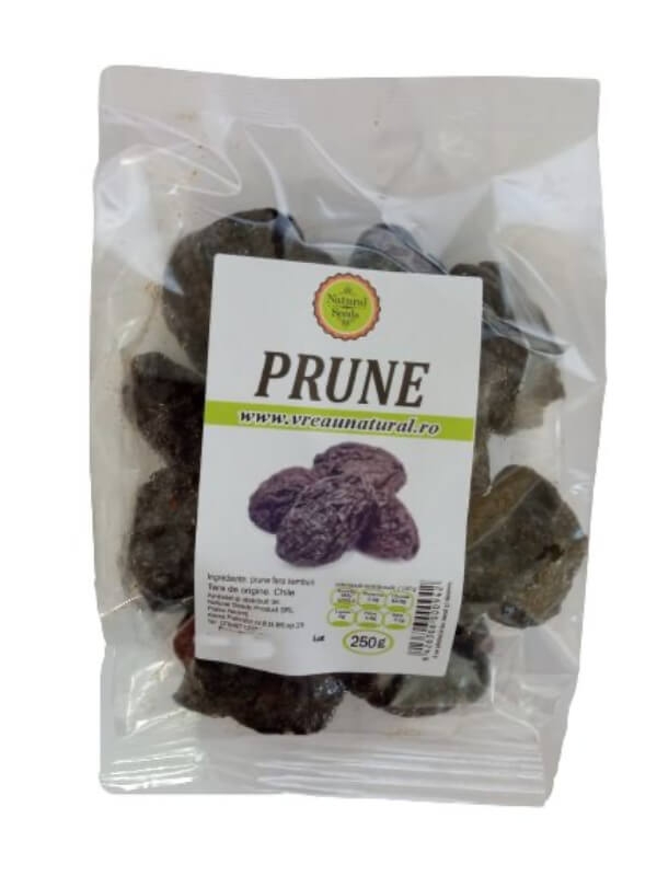 Prune fara samburi, 250 g, Natural Seeds