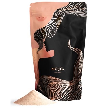 Pudra Colagen Peptan B cu aroma de capsuni, 330 g, Mystea