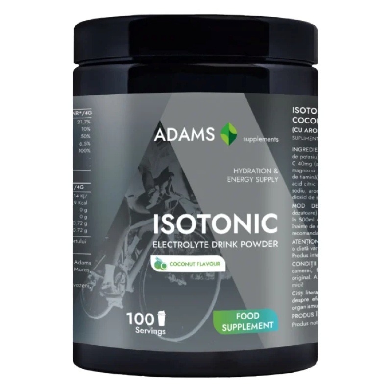 Pulbere instant pentru bautura izotonica cu electroliti cu aroma Coconut, 400 g, Adams Supplements