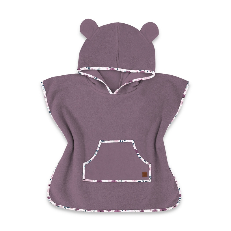 Qmini - Poncho baie, Cu gluga, buzunar si urechi, Materiale certificate Oeko Tex Standard 100, 1 - 4 ani, Heather