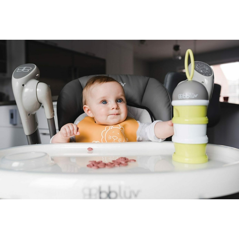 Recipient pentru lapte praf sau gustari, Dose, Cu trei compartimente, BPA Free, Bbluv, Lime