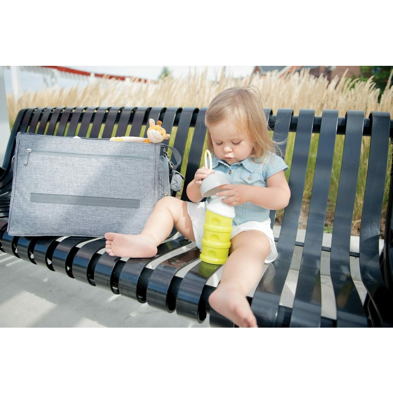 Recipient pentru lapte praf sau gustari, Dose, Cu trei compartimente, BPA Free, Bbluv, Lime