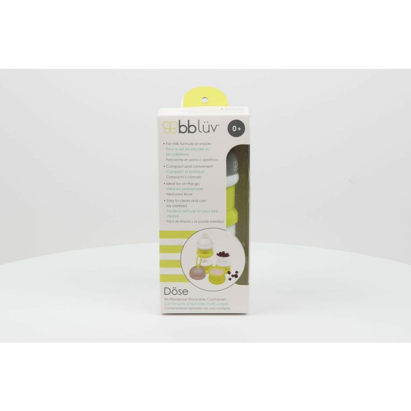 Recipient pentru lapte praf sau gustari, Dose, Cu trei compartimente, BPA Free, Bbluv, Lime