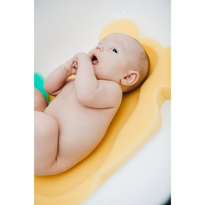 Reductor de baie, New Baby, Maxi, Din burete, 58 cm, Cu jucarii din spuma, Bear Blue