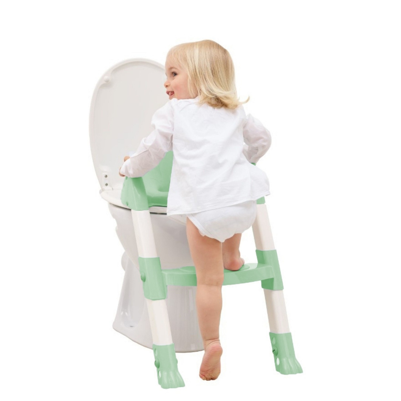 Reductor pentru toaleta cu scarita Kiddyloo Celadon Green