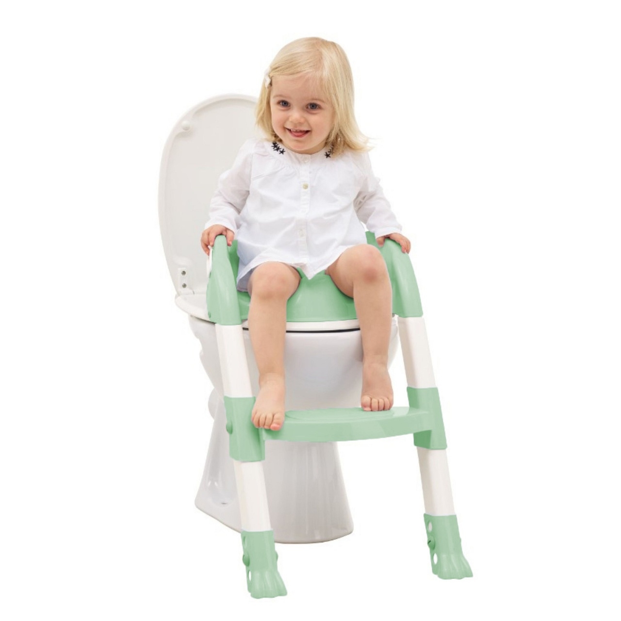 Reductor pentru toaleta cu scarita Kiddyloo Celadon Green