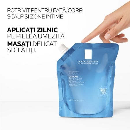 Rezerva gel lavant Lipikar, 400 ml, La Roche-Posay