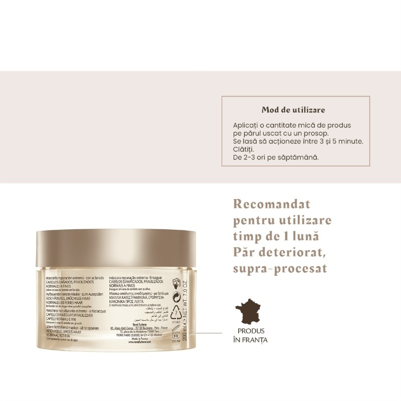 Absolue Keratine masca par fragil, 200 ml, Rene Furterer