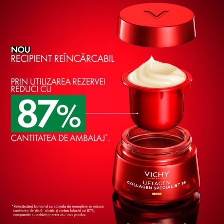 Rezerva crema de zi antirid SPF 50 Liftactiv Collagen Specialist 16, 50 ml, Vichy