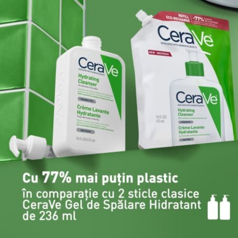 Rezerva gel de spalare hidratant pentru piele normala si uscata, 473 ml, Cerave