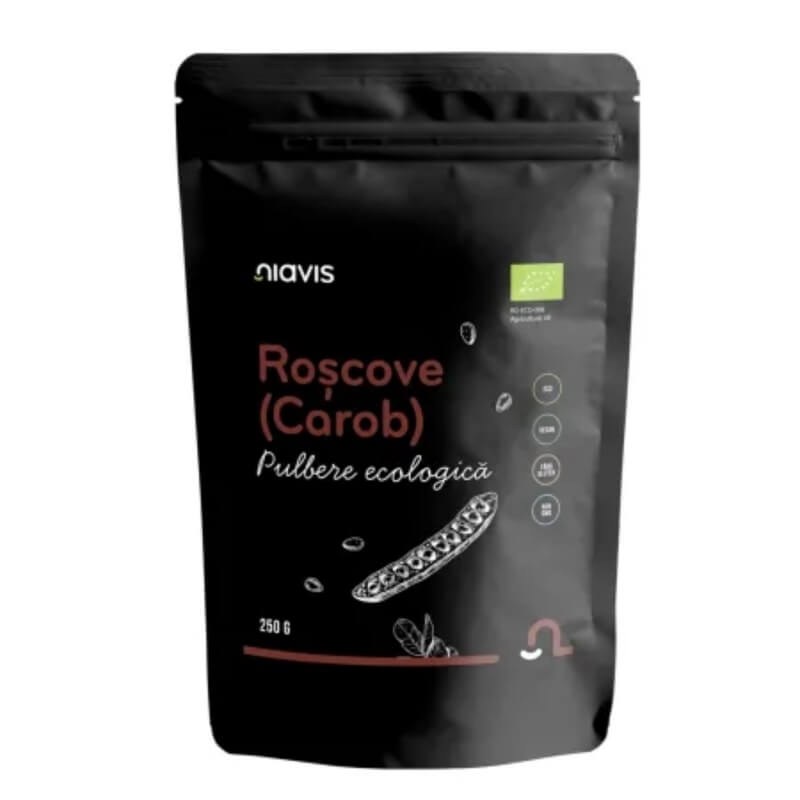 Roscove (Carob) pulbere ecologica, 250 g, Niavis