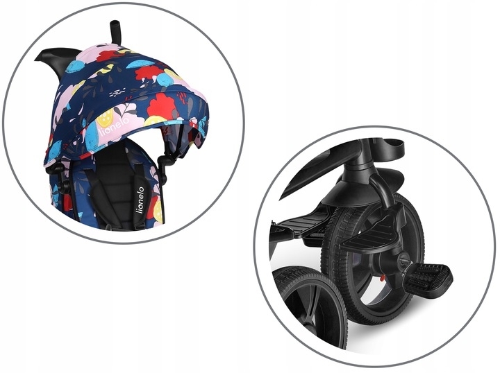 Lionelo - Tricicleta multifunctionala cu sezut reversibil, pliabila, Haari, Blue Navy