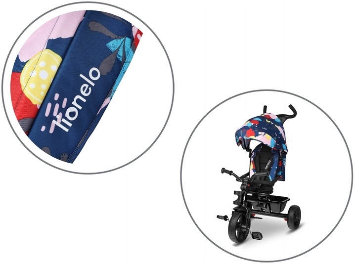 Lionelo - Tricicleta multifunctionala cu sezut reversibil, pliabila, Haari, Blue Navy