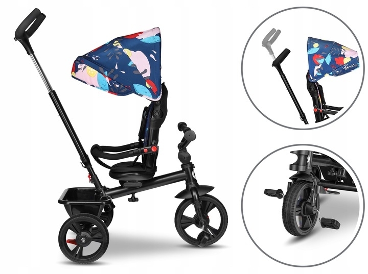 Lionelo - Tricicleta multifunctionala cu sezut reversibil, pliabila, Haari, Blue Navy