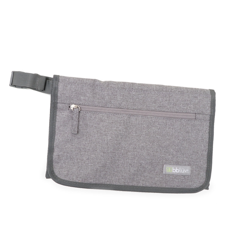 Rucsac pentru mamici, Metro, Cu 15 buzunare si sectiuni, Include cutie pentru servetele umede, Include salteluta de schimbare, Cu suport de prindere pentru carucior, Bbluv, Grey