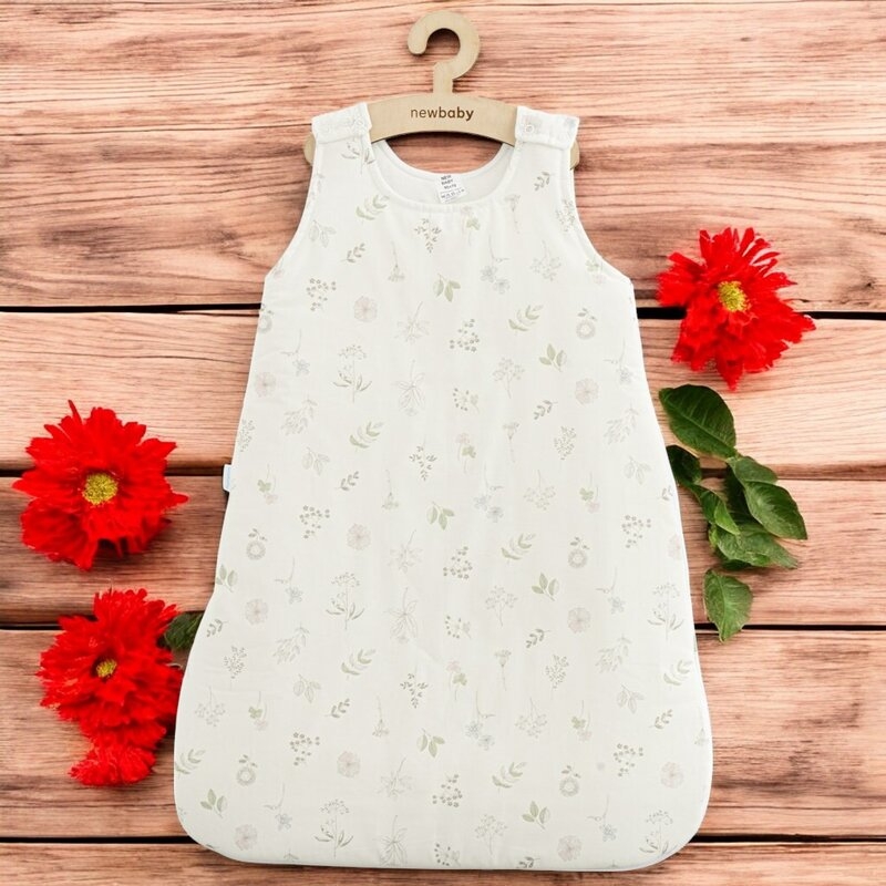 Sac de dormit, New Baby, Din bumbac, Certificat Oeko Tex Standard 100, Cu fermoar, 50x70 cm, 0-6 luni, Zoe
