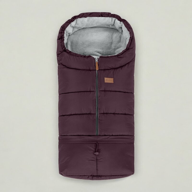 Sac de iarna, Petite&Mars, Jibot, Pentru carucior, landou sau scaun auto, 100x48 cm, Impermeabil, Cu elemente reflectorizante, Extensibil, 3 in 1, Mysterious Plum