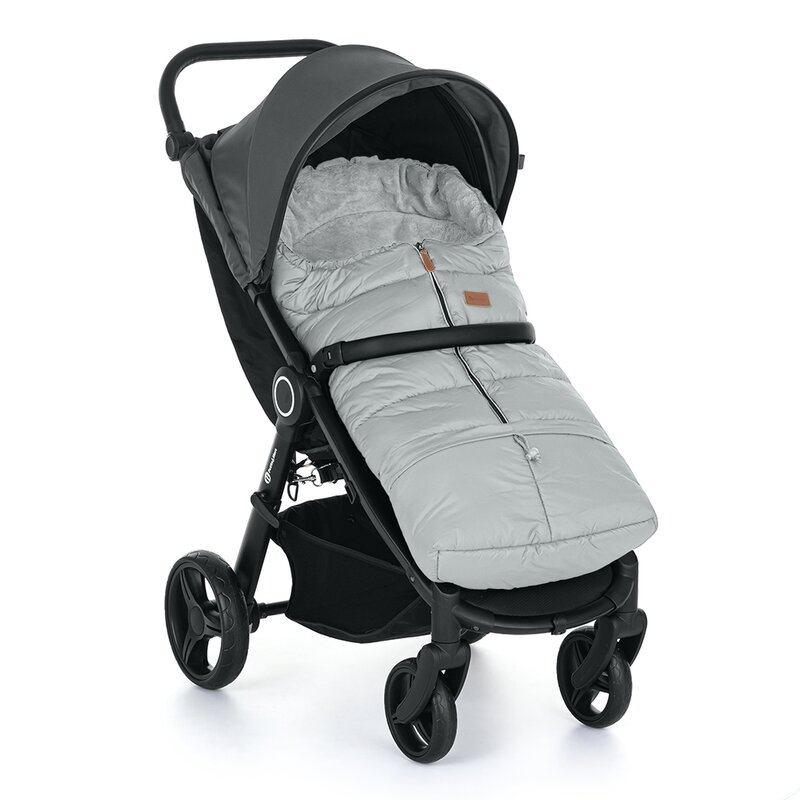 Sac de iarna, Petite&Mars, Jibot, Pentru carucior, landou sau scaun auto, 100x48 cm, Impermeabil, Cu elemente reflectorizante, Extensibil, 3 in 1, Quiet Grey