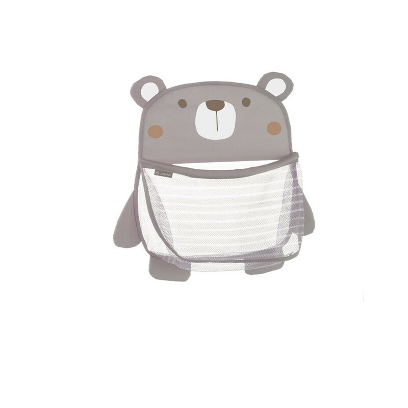 Saculet pentru jucariile de baie, Jane, Bear, Cu sistem de prindere cu ventuze, Conform cu standardele europene de siguranta EN 71-1:2014+A1:2018,EN 71-2:2020,EN 71-3:2019+A1:2021, Sand